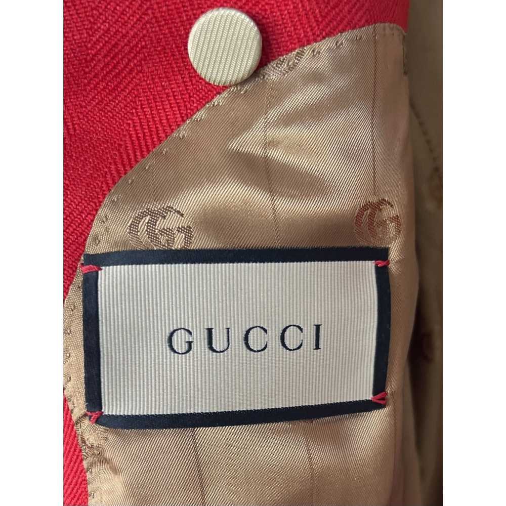 NWT Gucci Wool Linen Double Breast Herringbone Blazer Jacket IT 48 US 38 Formal - Picture 12 of 16